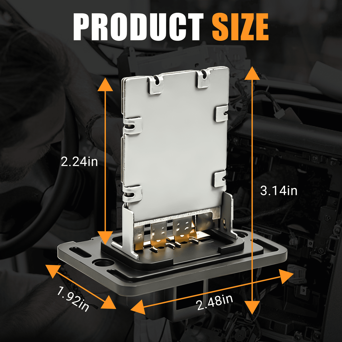  Side view of the 971283K000 blower motor resistor