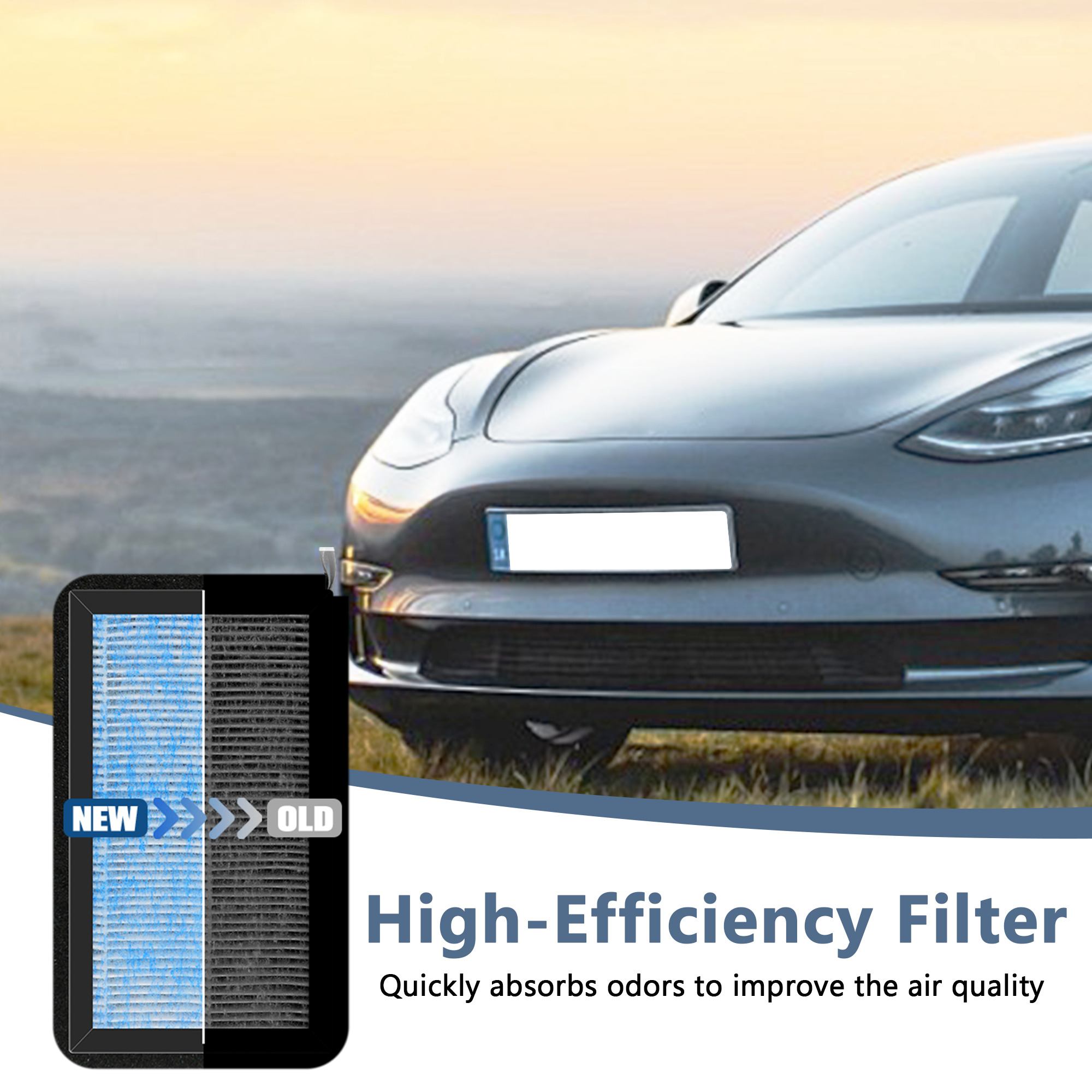 Vypart cabin air filter with activated carbon - quick and easy install, perfect fit for Tesla Model 3/Y 2016-2024, keeps air fresh and clean