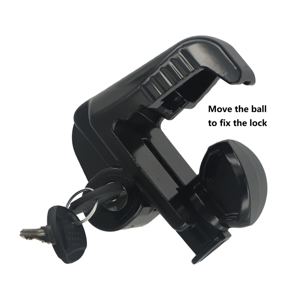 Vypart black heavy-duty metal trailer coupler lock with anti-corrosion coating design