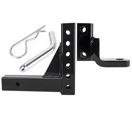 Vypart dual ball hitch mount properly installed in a truck's receiver, demonstrating secure connection