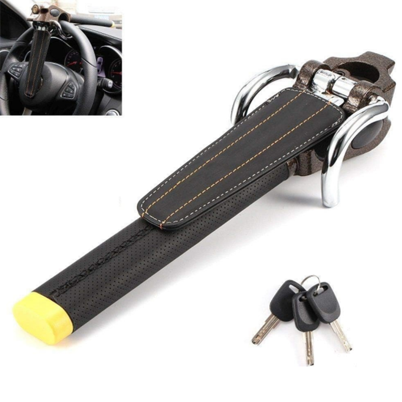 Vypart Vehicle Car Anti Theft with 3 Keys Foldable Steering Wheel Security Lock