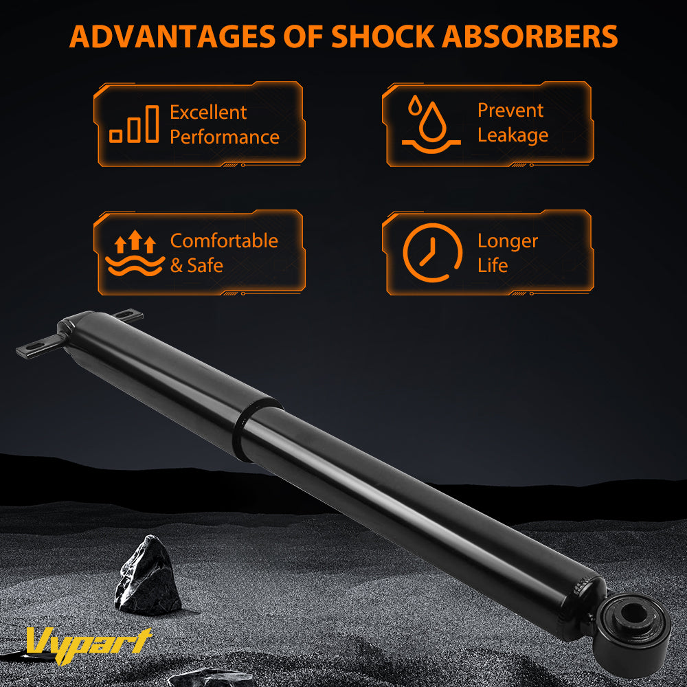 Close-up detail of Vypart rear shock absorber's mounting bracket and piston rod construction