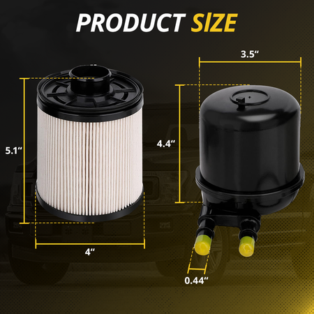 FD4615 6.7 Power Stroke Fuel Filter Media Close-Up - Up to 99% Filtration Efficiency, Traps Rust, Dust and Foreign Contaminants for 2011-2016 Ford F250 F350 F450 F550