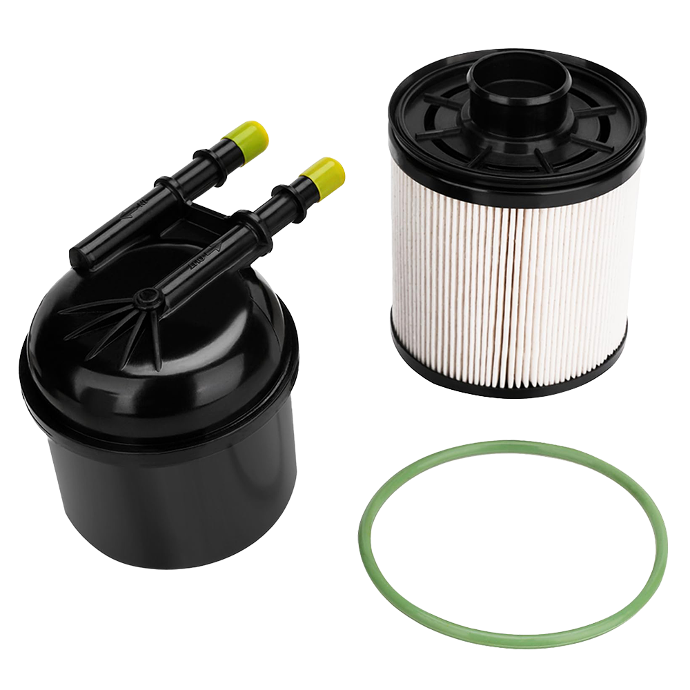 FD4615 BC3Z9N184B Dual Fuel Filter Kit for 2011-2016 Ford F250 F350 F450 F550 6.7L Power Stroke Diesel - Includes Frame Mounted Water Separator, Engine Mounted Filter and Sealing Ring
