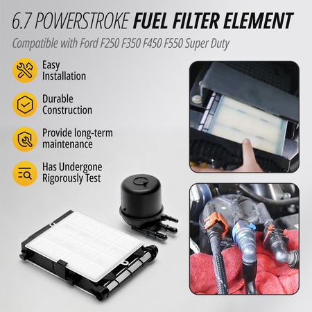 FD4624 6.7 Power Stroke High-Grade Filter Medium Close-Up - 99.8% Filtration Efficiency, Removes Harmful Particles, Moisture and Impurities, Prevents Fuel System Clogging