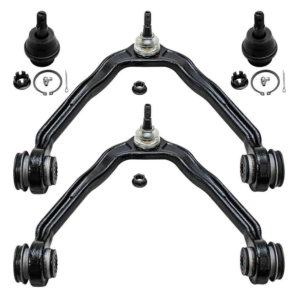 Front upper control arms with pre-assembled ball joints K80942 and lower ball joints K6541 for 4WD GM trucks