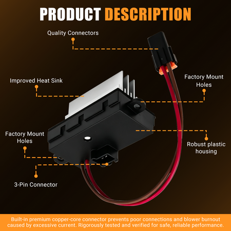Installation detail for the Hummer H2 HVAC blower motor resistor

