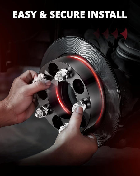 Installation diagram showing proper mounting of 5x4.5 to 5x114.3 wheel spacers