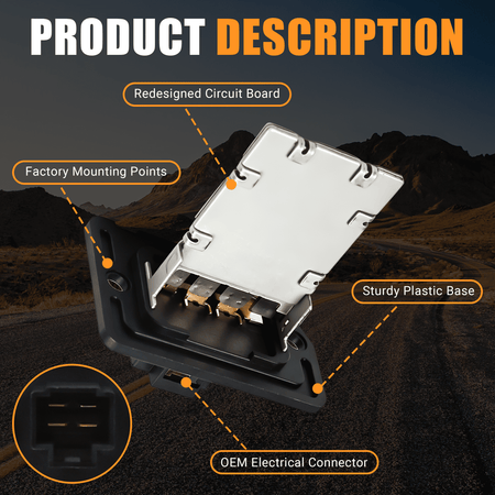Dimensions of the replacement Kia HVAC blower motor resistor