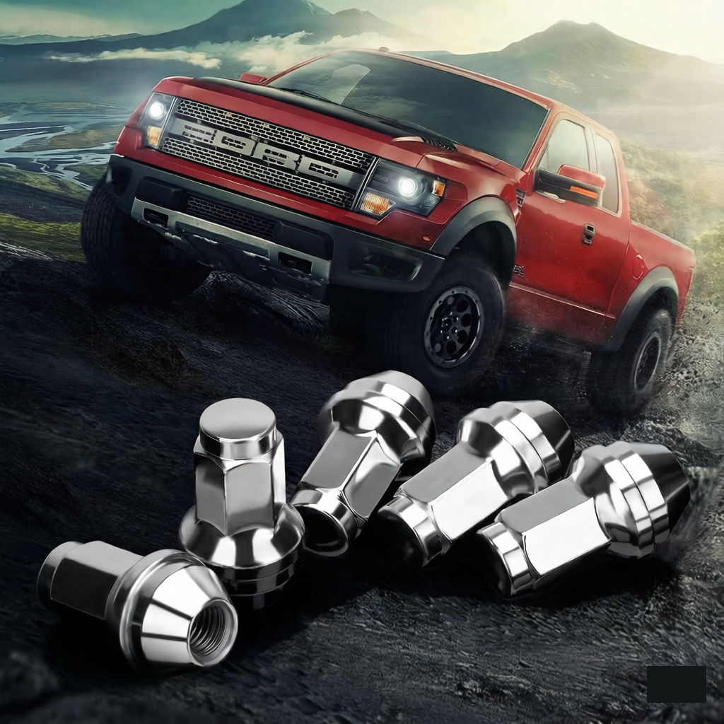Comparison showing Vypart's durable one-piece construction versus a swollen two-piece OEM lug nut