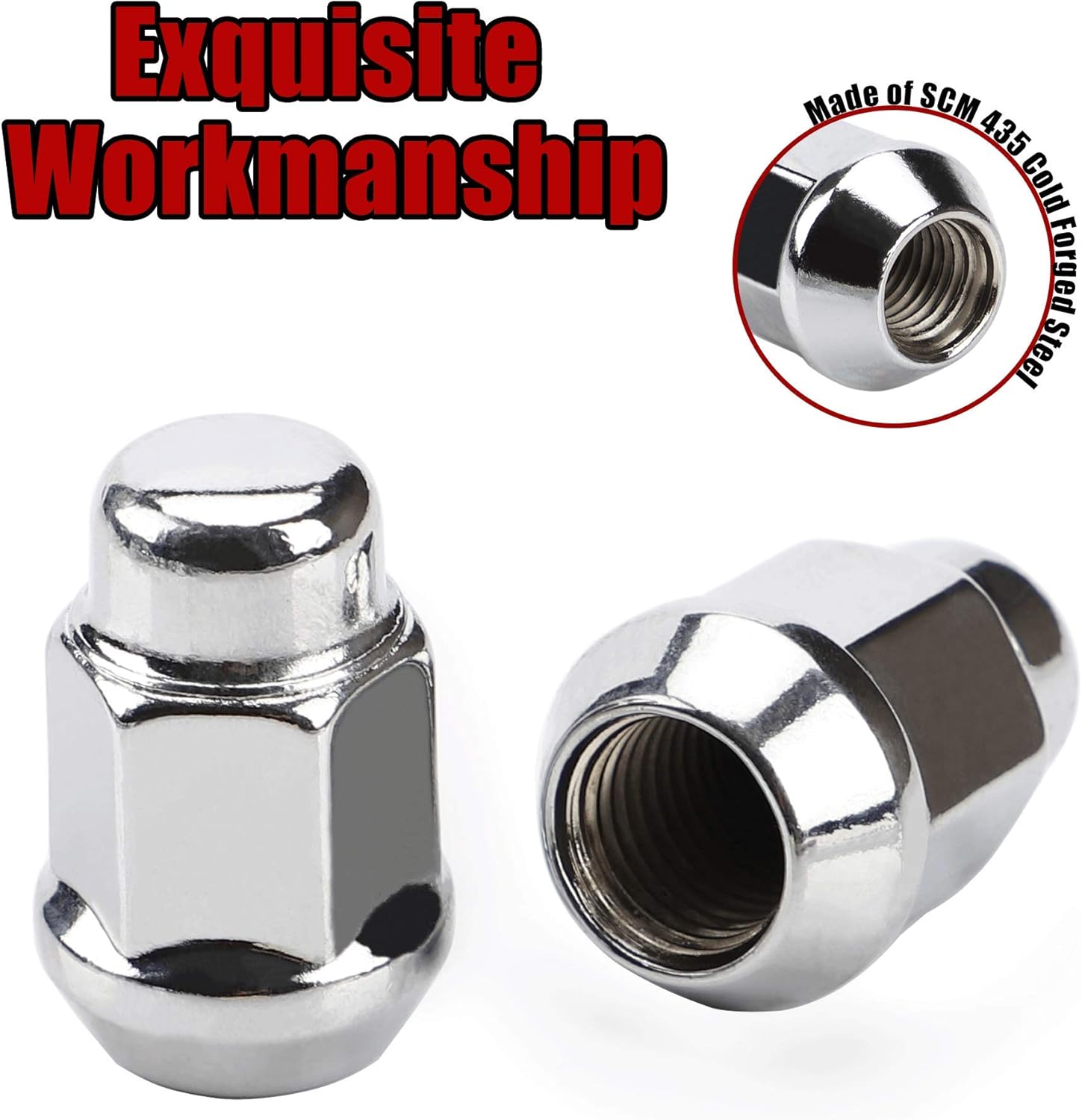 Installing a Vypart bulge acorn lug nut on a wheel stud using a 19mm socket wrench