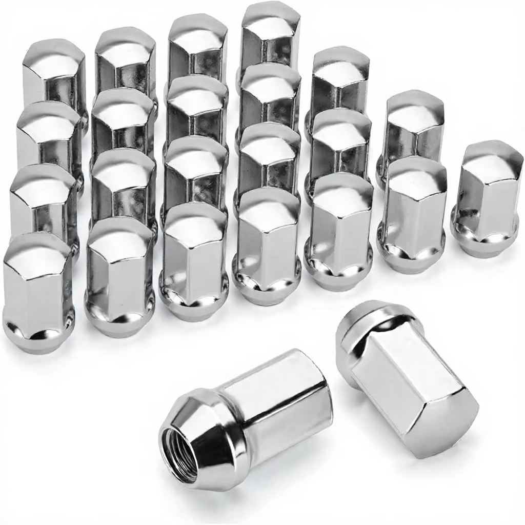 Vypart set of 24 chrome OEM style lug nuts with M14x1.5 threads and 22mm hex