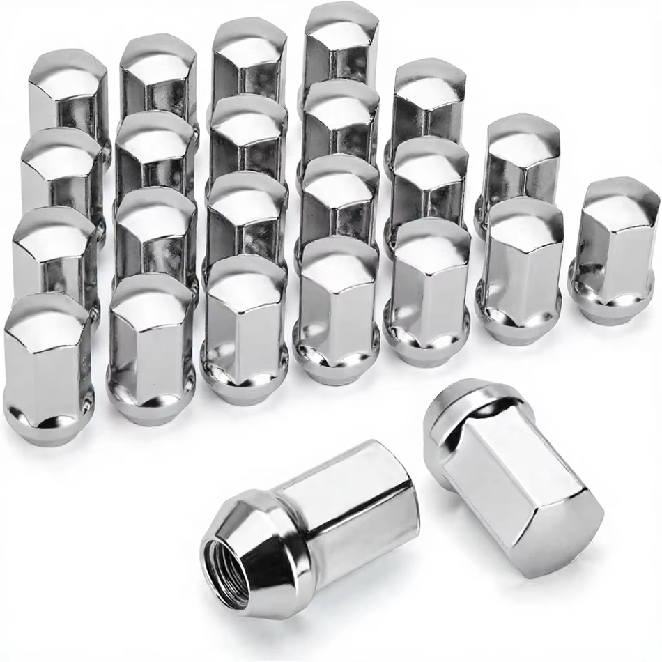 Vypart set of 24 chrome OEM style lug nuts with M14x1.5 threads and 22mm hex