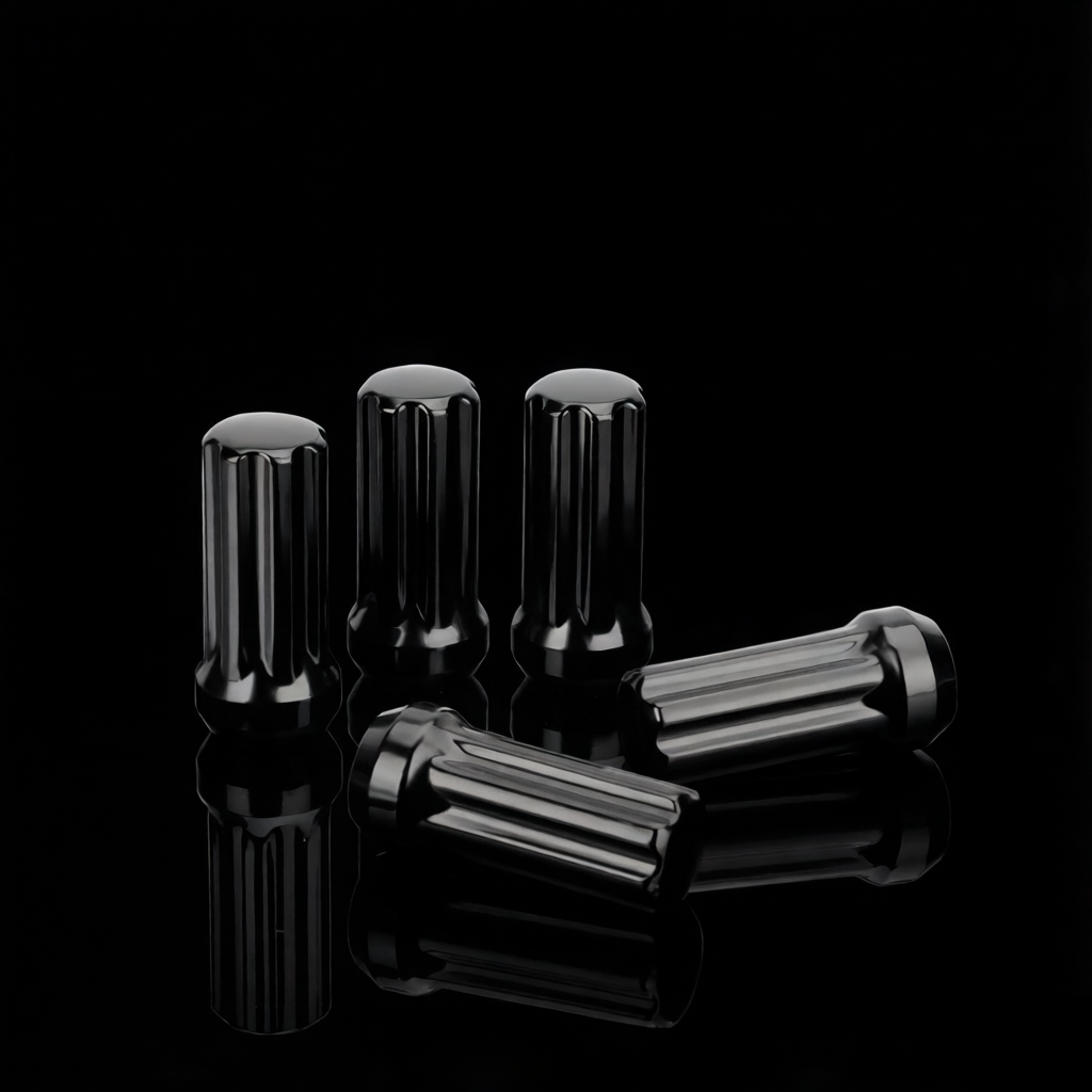 Anti-theft security feature of Vypart lug nuts shown with the unique spline key