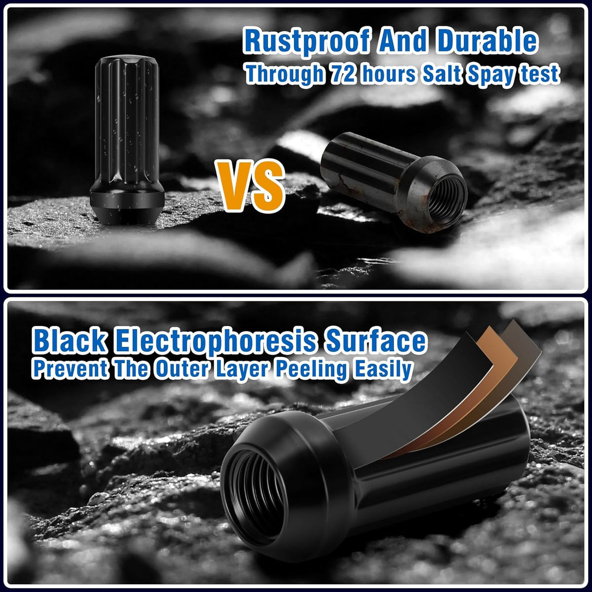 Installing a Vypart spline lug nut on an 8-lug truck wheel using the included socket key