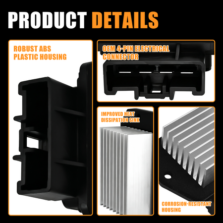 Dimensions of the blower motor resistor for compatible Ram and Jeep vehicles