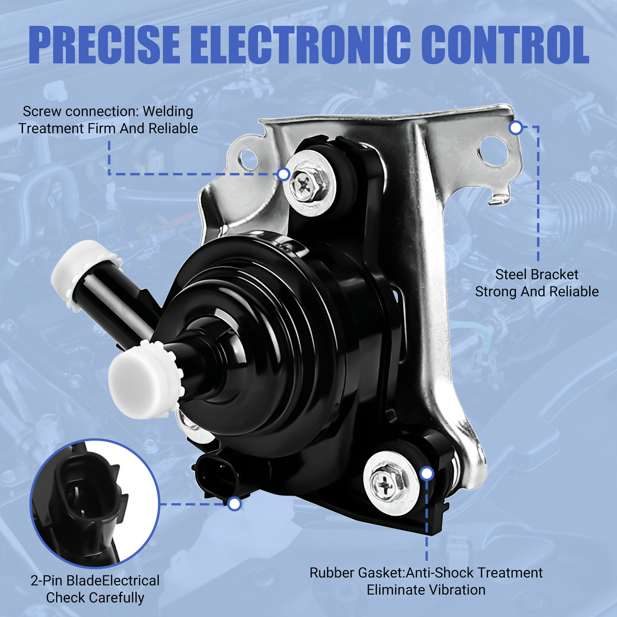 Internal view highlighting the high-efficiency molded rotors and precision ball bearings of the Toyota Prius electric water pump