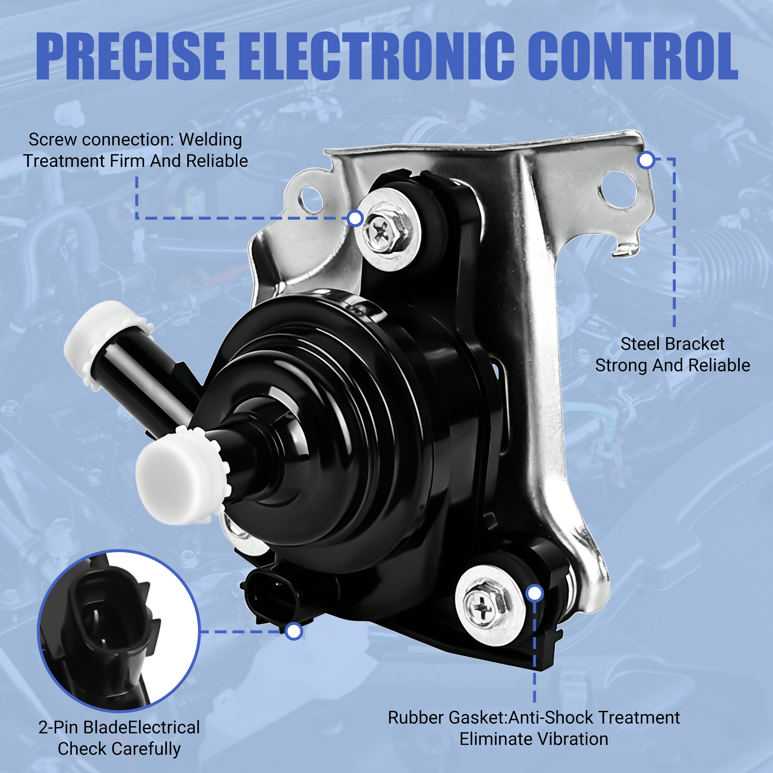 Internal view highlighting the high-efficiency molded rotors and precision ball bearings of the Toyota Prius electric water pump
