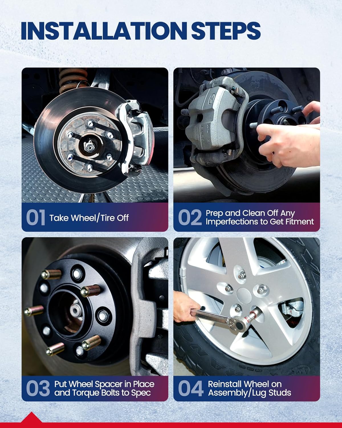 demonstrating the exact 1.5-inch (38mm) of the Vypart 6-lug hub-centric wheel spacer