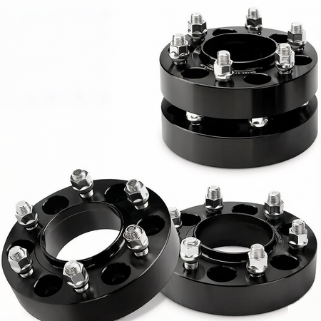 A set of 4 Vypart 1.5-inch hub-centric wheel spacers for Ford F150, made from forged aluminum with M14x2.0 threads