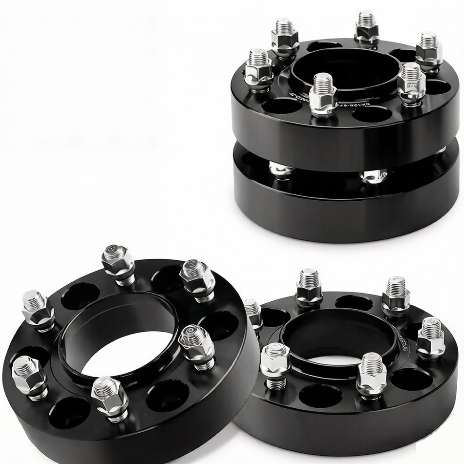 A set of 4 Vypart 1.5-inch hub-centric wheel spacers for Ford F150, made from forged aluminum with M14x2.0 threads