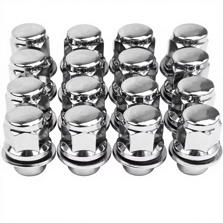 Vypart 12x1.5 Chrome Closed End Mag Lug Nuts, Set of 20 with Washer