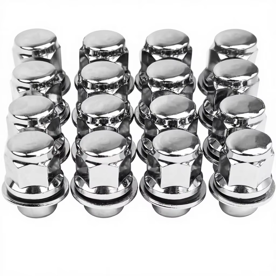 Vypart 12x1.5 Chrome Closed End Mag Lug Nuts, Set of 20 with Washer