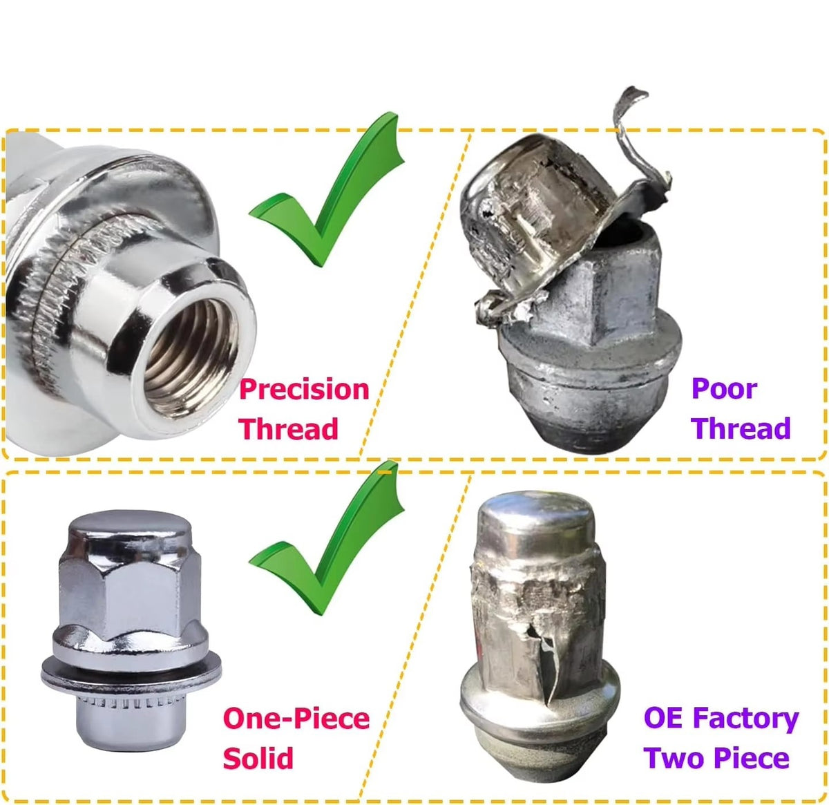 Vypart M12x1.5 Lug Nuts compatible with Toyota, Lexus, and other models