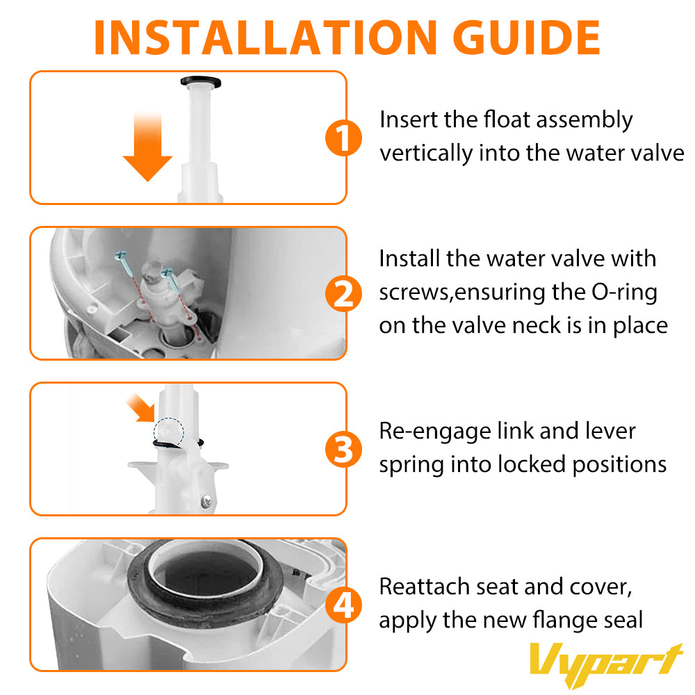 The Vypart 13168 valve kit placed next to a Thetford Aqua Magic IV toilet, highlighting perfect model compatibility and fit