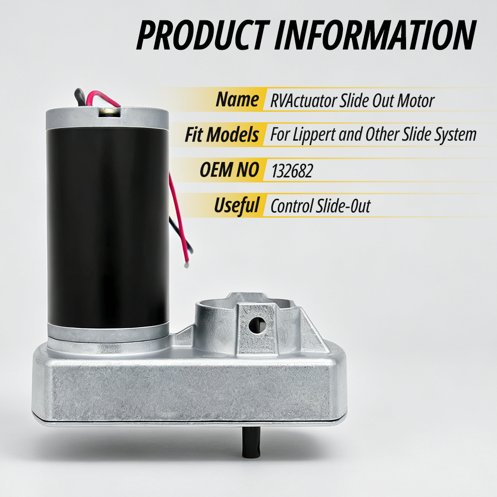 Vypart 132682 RV slide out motor 12V DC 18:1 gear ratio replacement for Lippert through frame systems