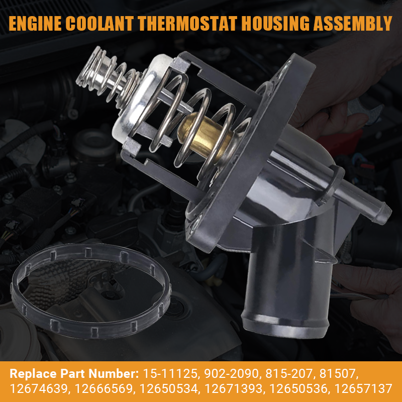 Vypart 15-11125 complete thermostat housing assembly featuring broad OEM interchange compatibility (including 902-2090, 815-207, 12674639, 12666569), ensuring a precise, hassle-free fit and restoring optimal engine temperature control.