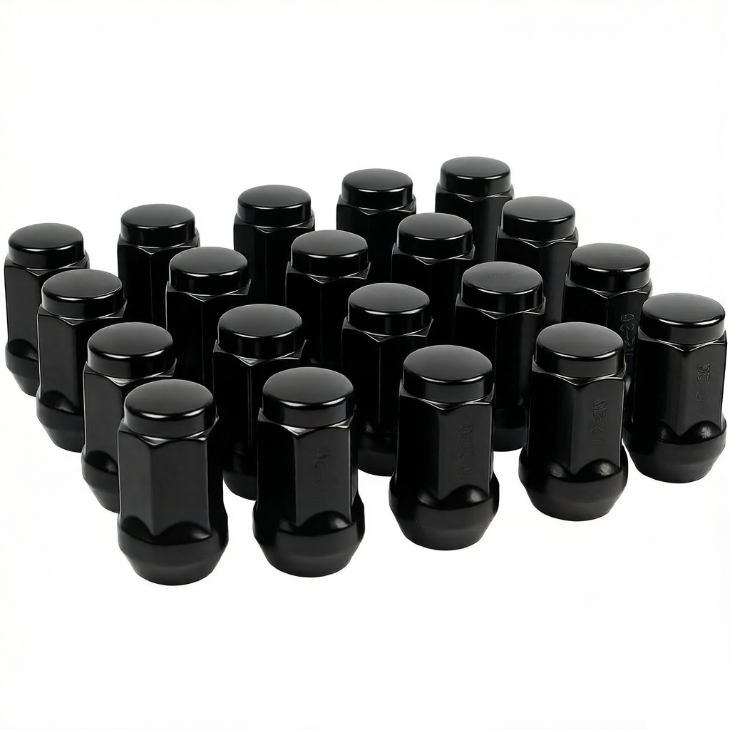 Vypart 1/2-20 Black Closed End Solid Lug Nuts 20-piece set in branded box