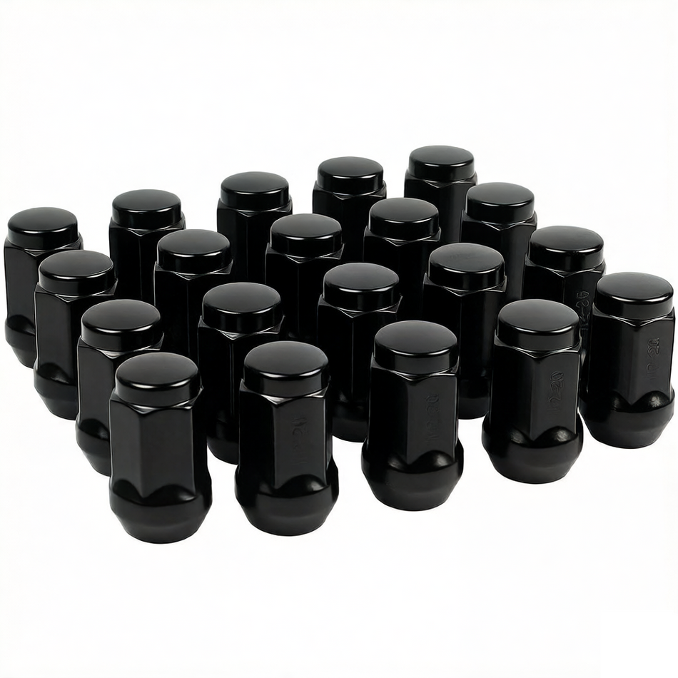 Vypart 1/2-20 Black Closed End Solid Lug Nuts 20-piece set in branded box