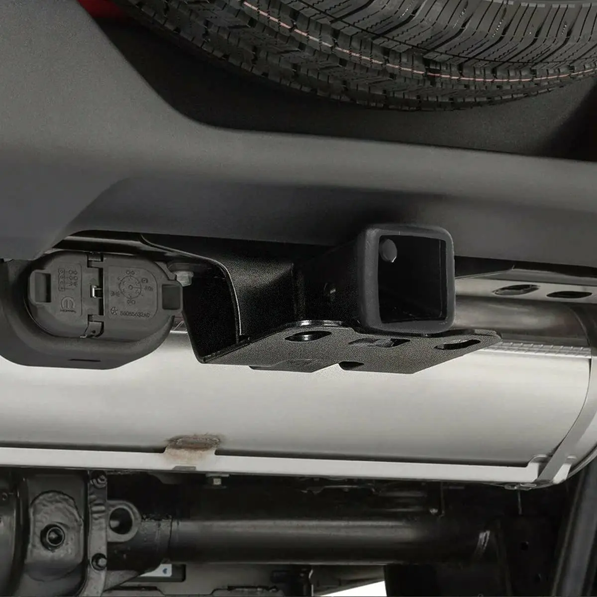 Demonstration of the precise 2-inch interior dimension of the Vypart rear receiver using a caliper or tape measure