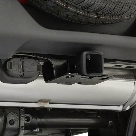 Demonstration of the precise 2-inch interior dimension of the Vypart rear receiver using a caliper or tape measure