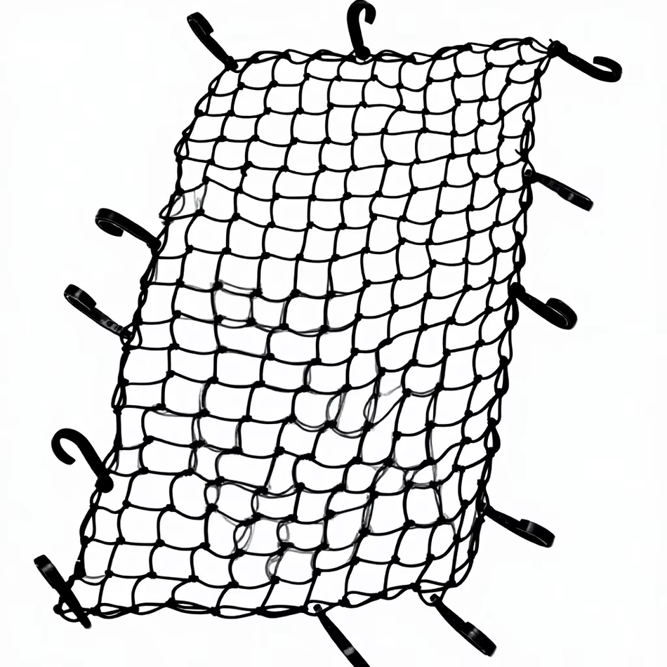 Vypart 22x38 to 44x76 inch stretchable cargo net with 2x2 small mesh and 12 adjustable hooks