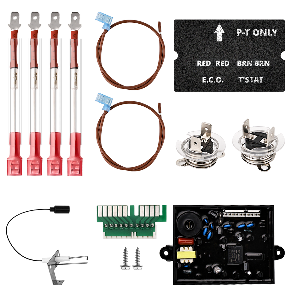 Vypart 3-in-1 RV water heater replacement parts kit includes circuit board 91365, thermal cut-off 91447, and spark igniter 93868