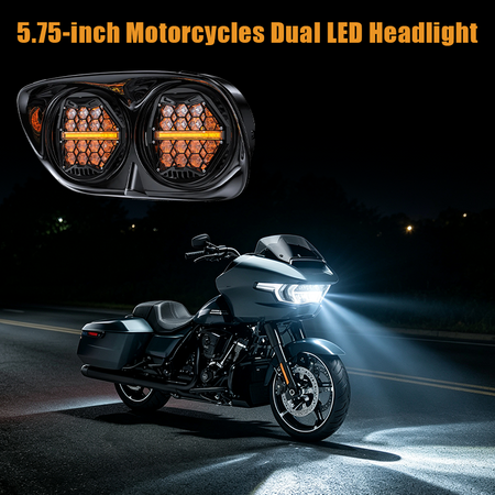 Perfectly compatible with Harley Road Glide and other touring motorcycles. This Vypart 5.75-inch dual LED headlight is the ultimate direct-fit upgrade, ensuring clearer nighttime visibility and a striking appearance for your ride.