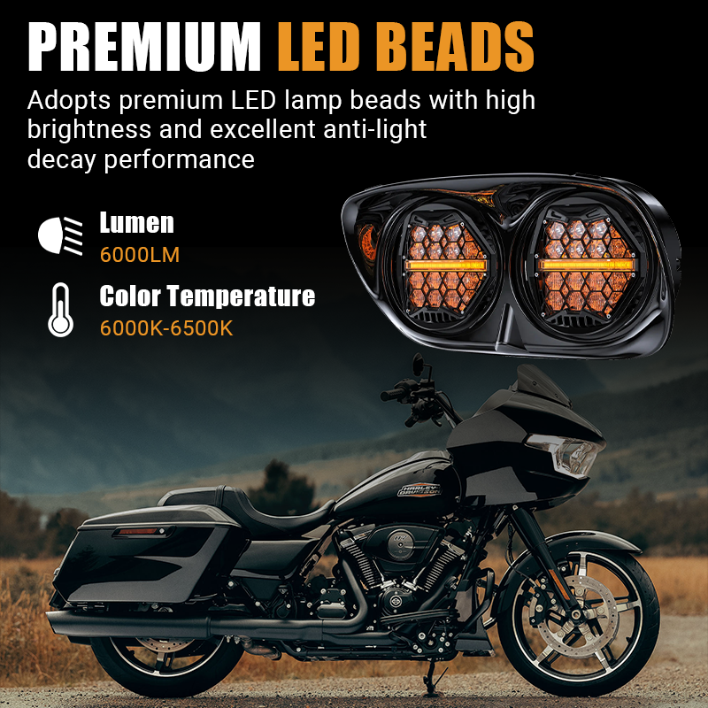 Adopting premium LED lamp beads, the Vypart 5.75-inch dual headlight delivers 6000LM brightness at a 6000K-6500K color temperature, ensuring high brightness, excellent anti-light decay performance, and superior road visibility.
