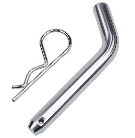 Complete Vypart 5/8-inch hitch pin with security lock and grooved head, shown with key