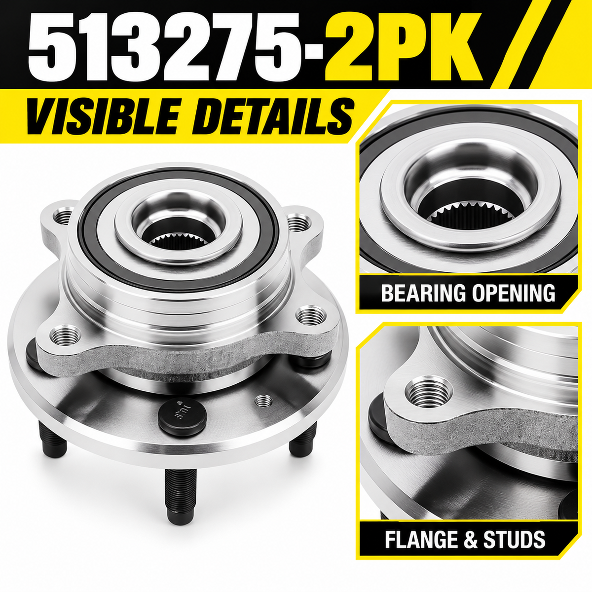 Vypart 513275-2PK wheel hub bearing assemblies, visible bearing and mounting details
