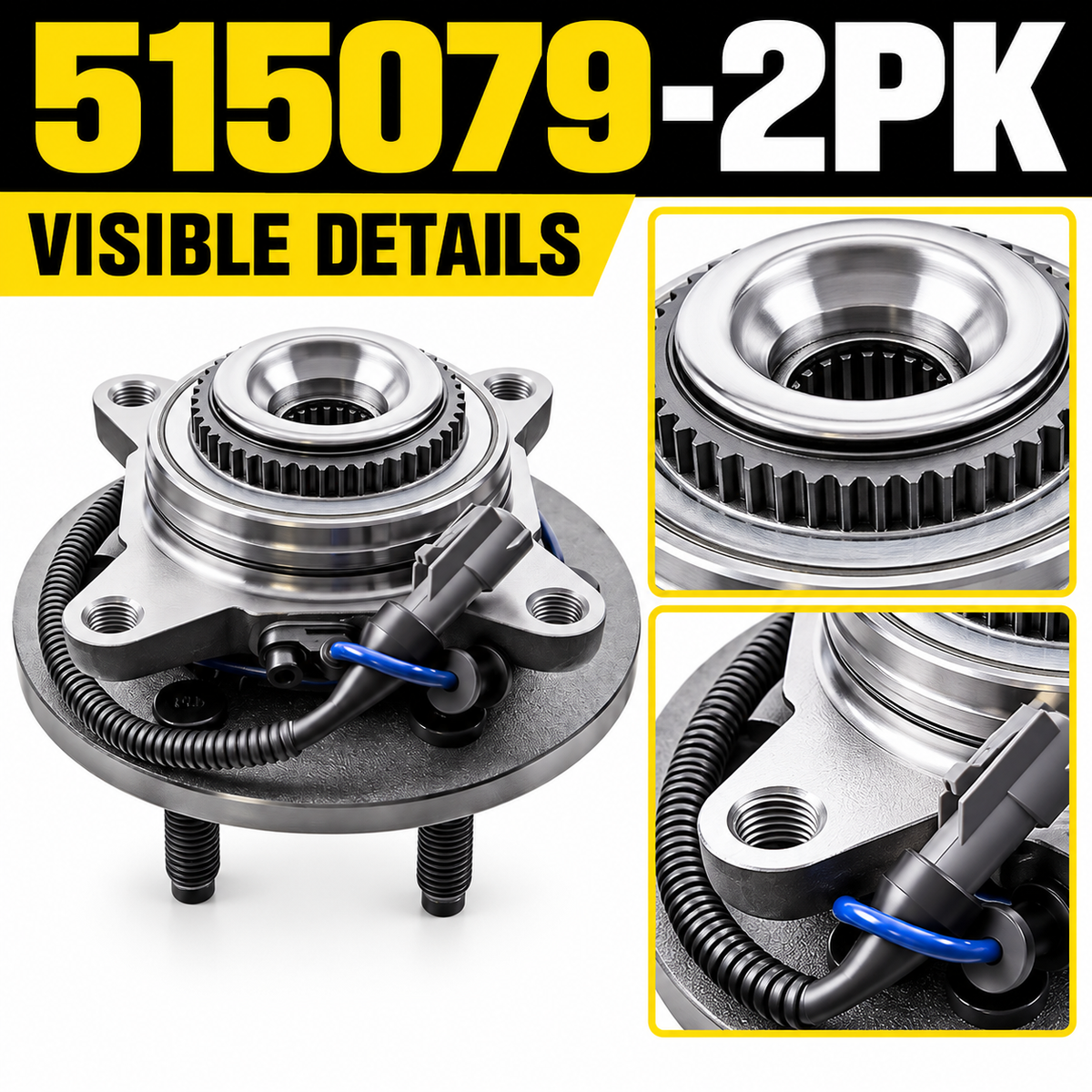 Vypart 515079-2PK wheel hub bearing assemblies, visible mounting and bearing details