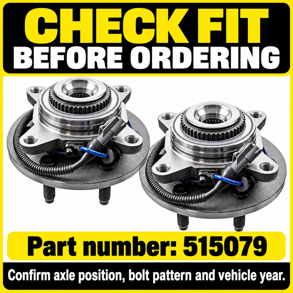 Vypart 515079-2PK wheel hub bearing assemblies, part number and mounting fit check