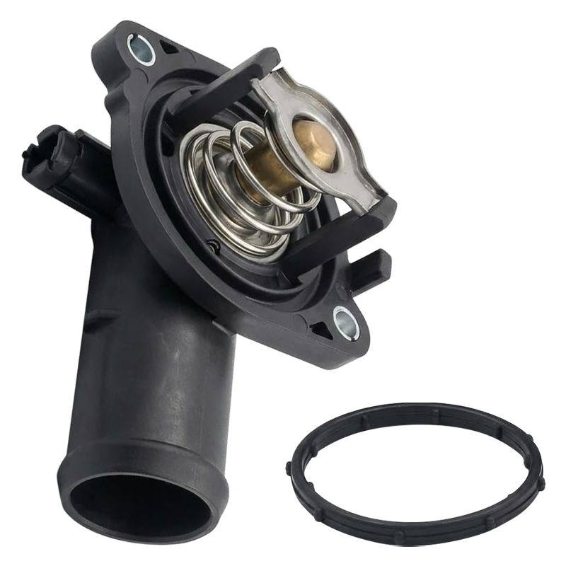 Vypart 5184570AJ direct replacement thermostat housing assembly with gasket, engineered to fix engine overheating and coolant leaks for Chrysler Town & Country, Dodge Grand Caravan, Journey, and Avenger 3.6L V6 models.