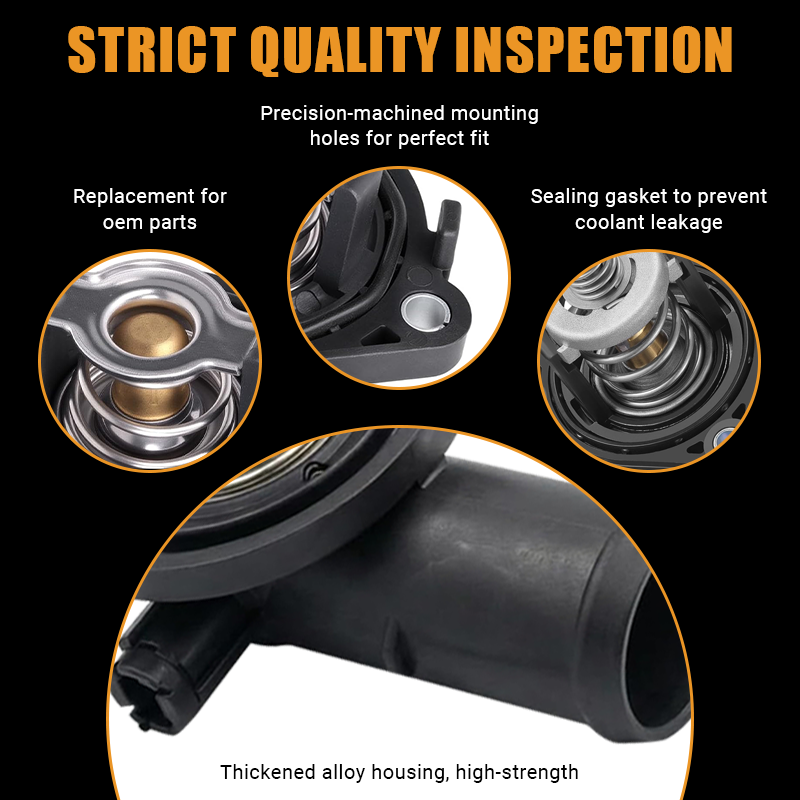Precision-machined mounting holes ensure a perfect fit for OEM part 5184570AJ. The thickened housing and sealing gasket prevent coolant leakage, guaranteeing reliable engine performance and easy installation for your Chrysler or Dodge vehicle.