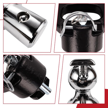 Image showing the Vypart 60618 hitch ball kit installed and compatible with a Ford Super Duty truck's factory puck system