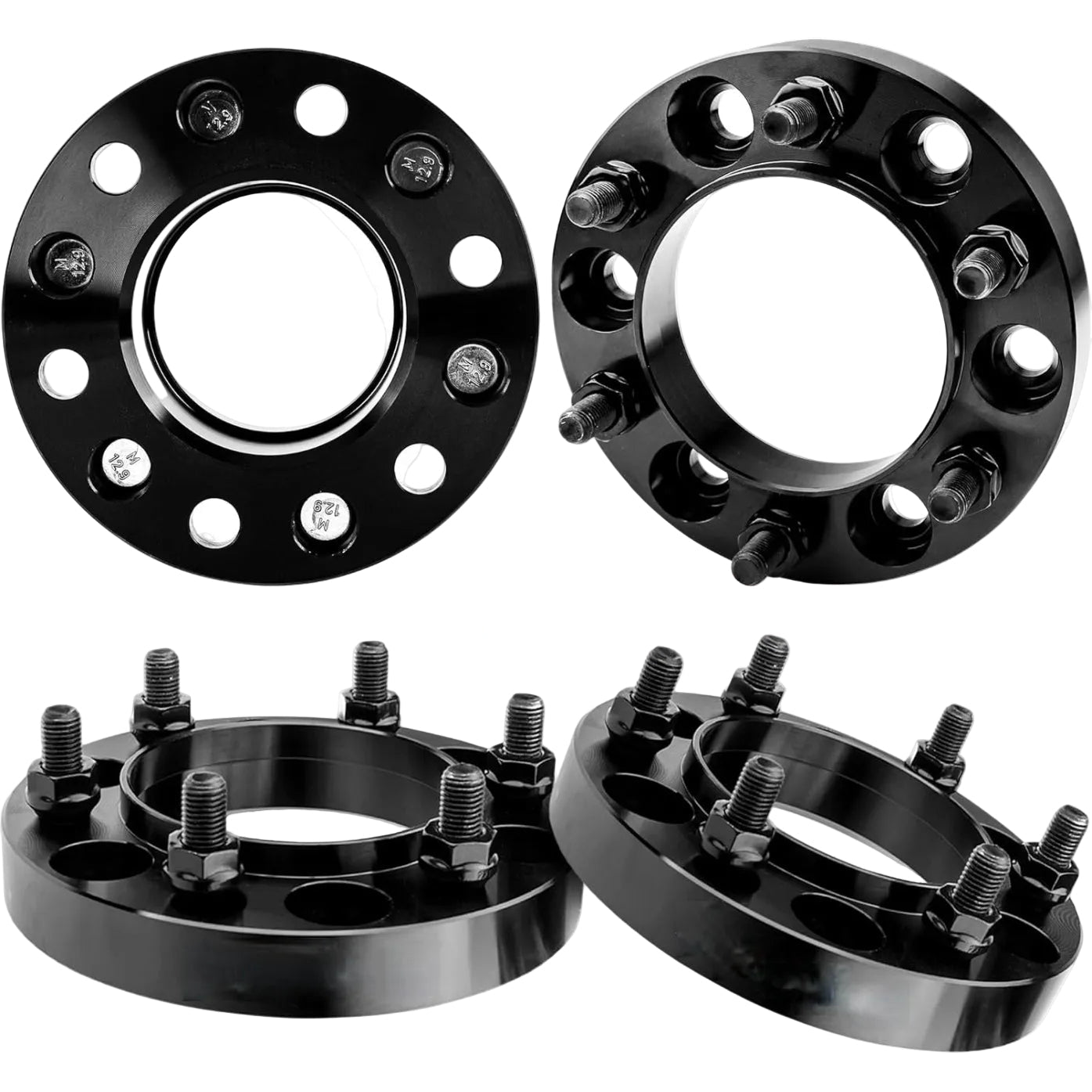 Set of 4 Vypart forged aluminum hub centric wheel spacers with 6x5.5 (6x139.7mm) bolt pattern, 106mm center bore, and 12x1.5 studs