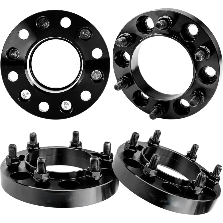 Set of 4 Vypart forged aluminum hub centric wheel spacers with 6x5.5 (6x139.7mm) bolt pattern, 106mm center bore, and 12x1.5 studs