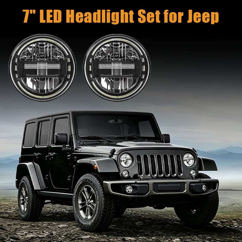 Perfectly compatible with Jeep Wrangler JK (2007-2018). This Vypart 7-inch LED headlight set is the ultimate direct-fit upgrade, ensuring clearer nighttime visibility and a striking appearance for your off-road adventures.