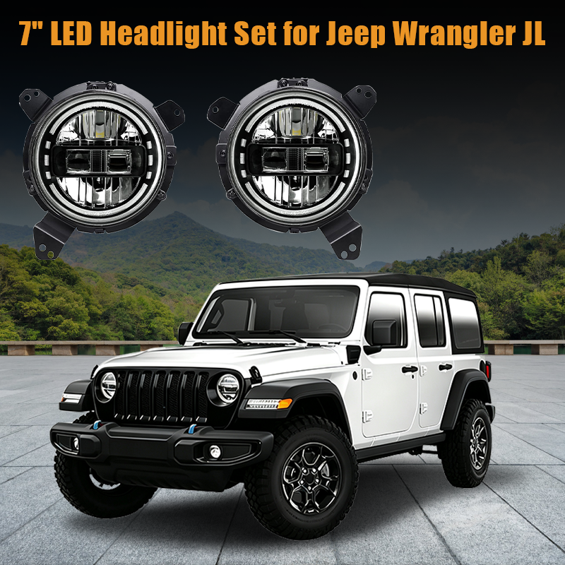 Perfectly compatible with Jeep Wrangler JL. This Vypart 7-inch LED headlight set is the ultimate direct-fit upgrade, ensuring clearer nighttime visibility and a striking appearance for your off-road adventures.